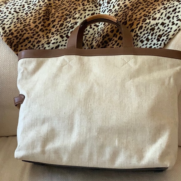 Tumi Linen and Leather Santa Monica Tote - Picture 2 of 13